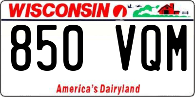 WI license plate 850VQM
