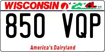 WI license plate 850VQP