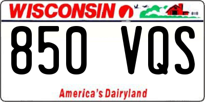 WI license plate 850VQS