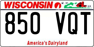 WI license plate 850VQT
