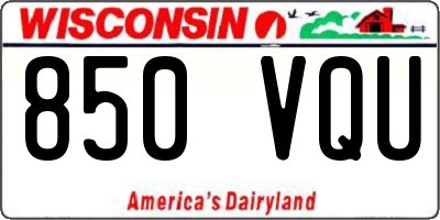 WI license plate 850VQU