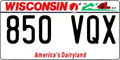 WI license plate 850VQX