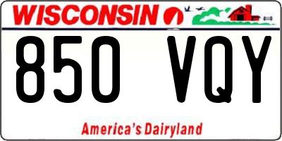 WI license plate 850VQY