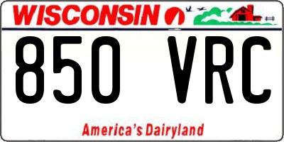 WI license plate 850VRC