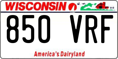 WI license plate 850VRF
