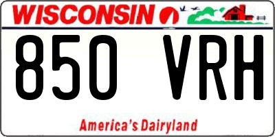 WI license plate 850VRH