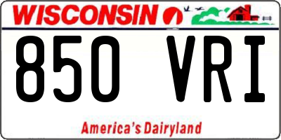 WI license plate 850VRI