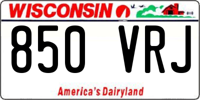 WI license plate 850VRJ