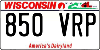 WI license plate 850VRP