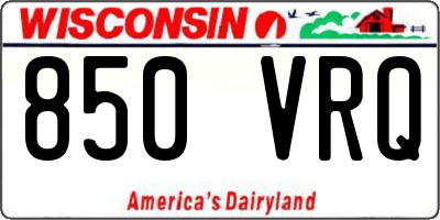 WI license plate 850VRQ