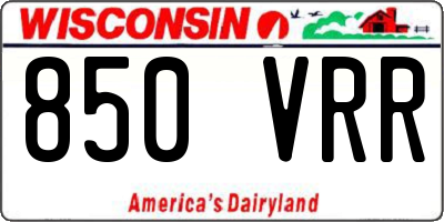 WI license plate 850VRR