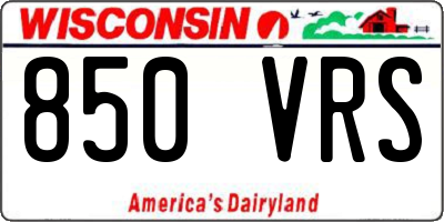 WI license plate 850VRS
