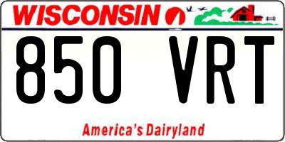 WI license plate 850VRT