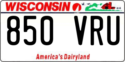 WI license plate 850VRU
