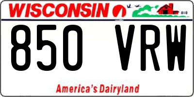 WI license plate 850VRW