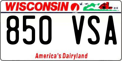 WI license plate 850VSA