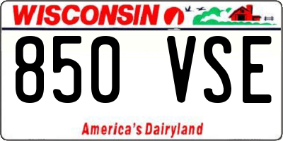 WI license plate 850VSE