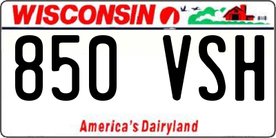 WI license plate 850VSH