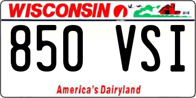 WI license plate 850VSI