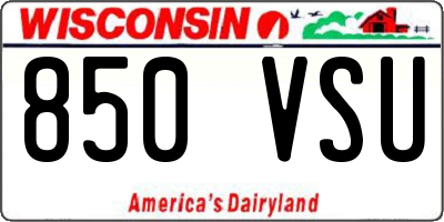 WI license plate 850VSU