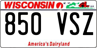 WI license plate 850VSZ