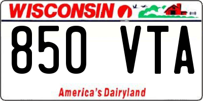 WI license plate 850VTA