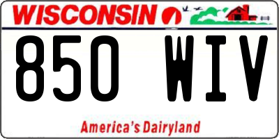 WI license plate 850WIV