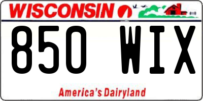WI license plate 850WIX