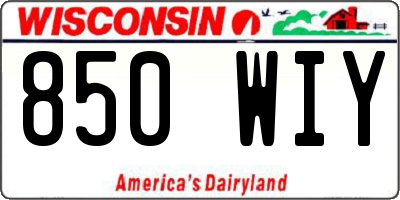 WI license plate 850WIY