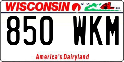 WI license plate 850WKM