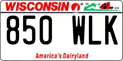 WI license plate 850WLK
