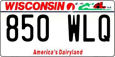 WI license plate 850WLQ