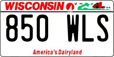 WI license plate 850WLS