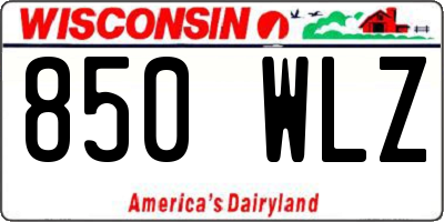 WI license plate 850WLZ