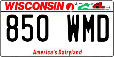 WI license plate 850WMD