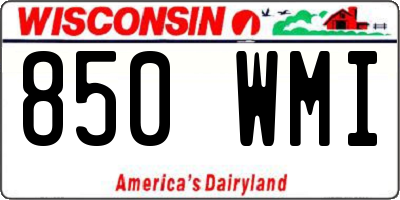 WI license plate 850WMI