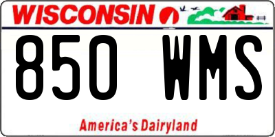 WI license plate 850WMS