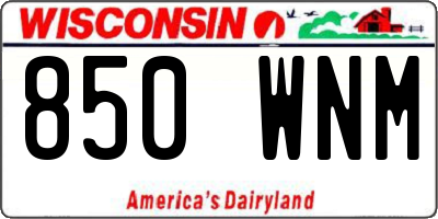 WI license plate 850WNM