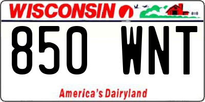 WI license plate 850WNT