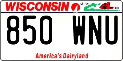 WI license plate 850WNU