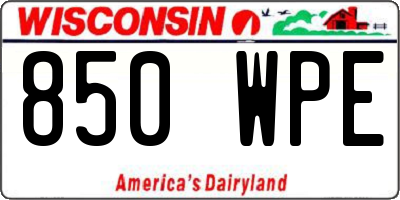 WI license plate 850WPE