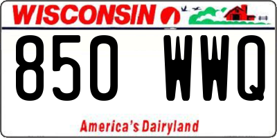 WI license plate 850WWQ