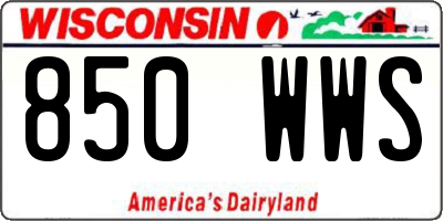WI license plate 850WWS