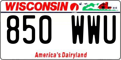 WI license plate 850WWU