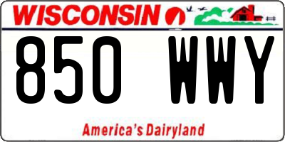 WI license plate 850WWY