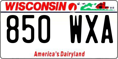 WI license plate 850WXA