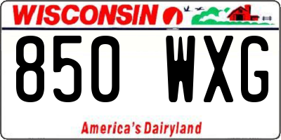 WI license plate 850WXG