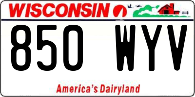 WI license plate 850WYV