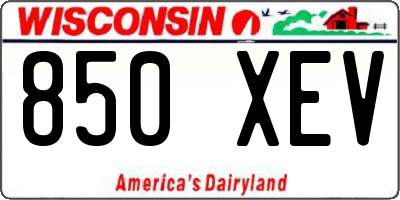 WI license plate 850XEV