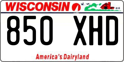 WI license plate 850XHD